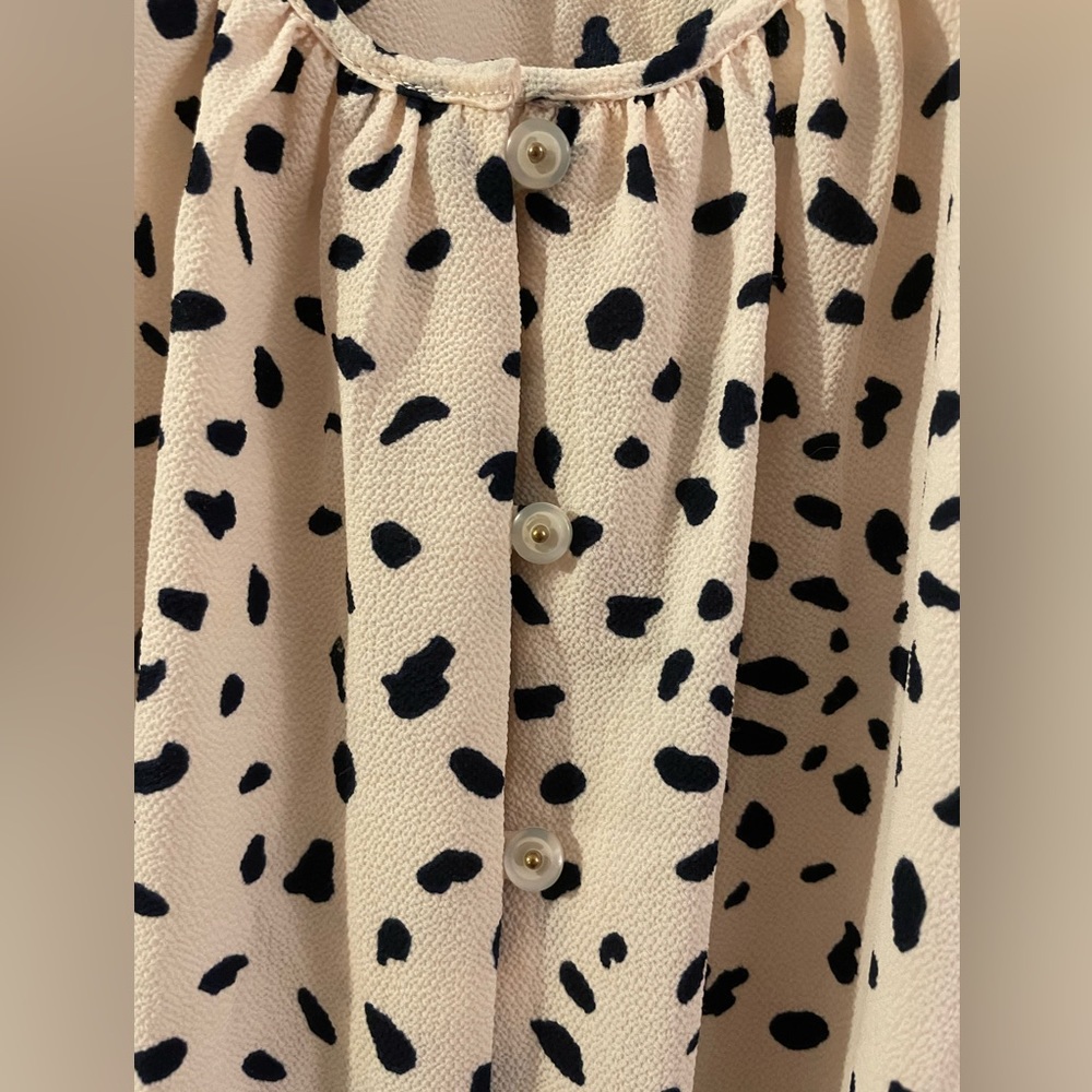 ModCloth 4x Pink and Black Blouse Top with Ruffle - Picture 3 of 5